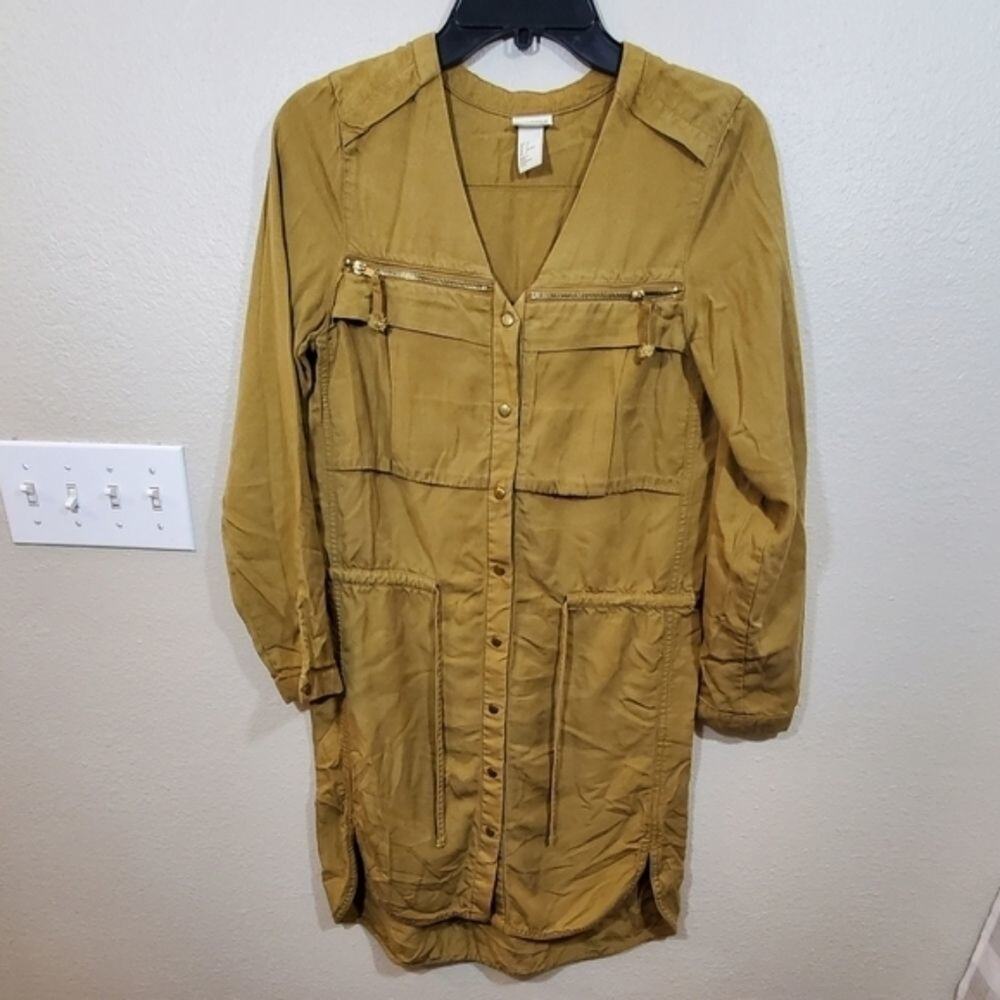 H&M military‎ style v neck dress